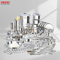 VINOD 114 Pieces Griha Pravesh Kitchen Set Ideal Gift Choice for Anniversaries, Weddings & for Giveaways to your Family