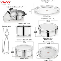 VINOD Deluxe 116 Pieces Griha Pravesh Set Elegant Gifting Option for Weddings, Anniversaries and Auspicious Occasions