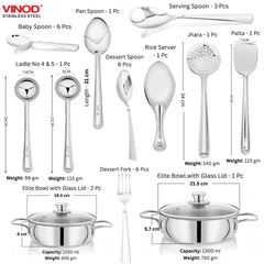 VINOD Deluxe 116 Pieces Griha Pravesh Set Elegant Gifting Option for Weddings, Anniversaries and Auspicious Occasions