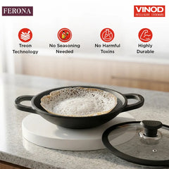 Ferona Cast Iron Appachetty with glass lid