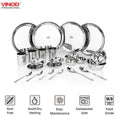 VINOD 24 Pieces Stainless Steel Dinner Set, Durable, Mirror Finish High Quality Steel, Rust-free, Dishwasher safe and ISI Certified