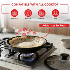 Ferona Cast Iron Appachetty with glass lid