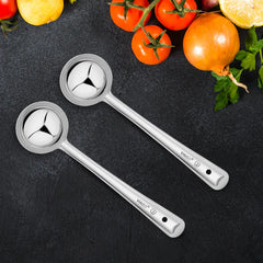 Vinod Stainless Steel Basting Serving Ladle, Serving Spoon / Karachi. Ideal for Gravies / Soups / Curries and Dishes - Set of 2, Size 28cm