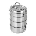 VINOD Stainless Steel Lunch Tiffin 9 Inch - 4 Compartment, Highest Grade Stainless Steel, Mirror Finish, Tough & Strong, Rust Free