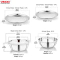 VINOD 30 Pieces Stainless Steel Dinner Set, Heavy Gauge, Mirror Finish, Food-Grade Steel, Dishwasher safe & ISI Certified