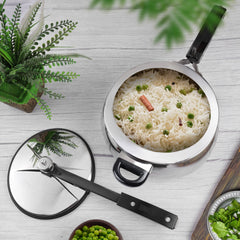 Vinod Europa Stainless Steel Handi Shape Inner Lid Pressure Cooker (Induction - Friendly)