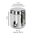 VINOD Stainless Steel Russian Deep Dabba Set of 4 - 1000 ml with Heavy Gauge Steel, Airtight Lids, Mirror Finish & Dishwasher Safe