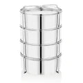 VINOD Stainless Steel Deluxe Hot Tiffin with 4 Compartments, Rust Free, Leak Proof, Insulated and Dishwasher Safe