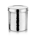 VINOD Stainless Steel Hammered Deep Dabba Set of 3 - Capacity: 350 ml, 500 ml and 750 ml with High Grade steel, Airtight Lids & Rust Free