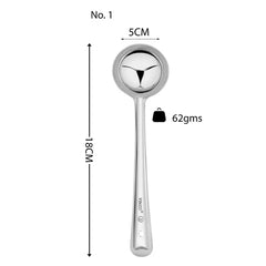 Vinod Stainless Steel Basting Serving Ladle, Serving Spoon / Karachi. Ideal for Gravies / Soups / Curries and Dishes - Set of 2, Size 18cm