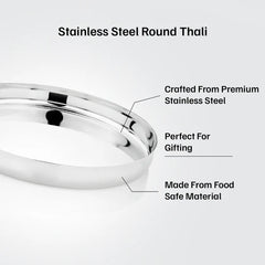 Vinod Stainless Steel Beeding Khumcha Thali Set of 2,