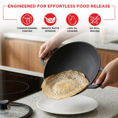 Ferona Cast Iron Appachetty with glass lid