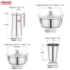 VINOD 53 Pieces Two Tone Dinner Set, Heavy Gauge, Rust-free, Tough and Strong, Durable Two Shine, Dishwasher Safe and ISI certified