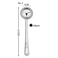 Vinod Stainless Steel Basting Serving Ladle, Serving Spoon / Karachi. Ideal for Gravies / Soups / Curries and Dishes - Set of 2, Size 21cm