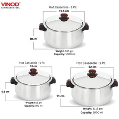 Vinod 61 Pieces Two Tone Deluxe Dinner Set, Heavy Gauge, Rust-Free, Tough and Strong, Durable, Dishwasher Safe & ISI Certified