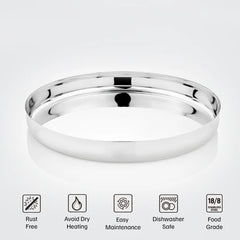 Vinod Stainless Steel Beeding Khumcha Thali Set of 2,