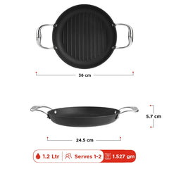 Vinod Ferona Cast Iron Grill Pan - 24 cm