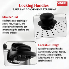 Vinod Stainless Steel Pasta Pot with Strainer lid