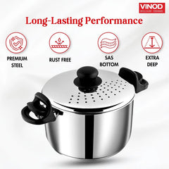 Vinod Stainless Steel Pasta Pot with Strainer lid