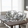 Vinod 77 Pieces Two Tone Dinner Set, Heavy Gauge, Tough and Strong, Mirror Finishing, Durable, Rust-Free & ISI Certified
