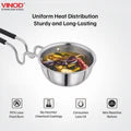 Vinod - Claro Heavy Gauge Stainless Steel Hammered Tadka Pan, 1.5 mm