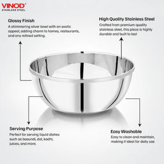 Vinod Stainless Steel Maharaja Bowl set of 6 pcs