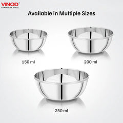 Vinod Stainless Steel Maharaja Bowl set of 6 pcs