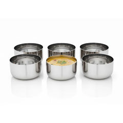Vinod Stainless Steel Vati / Katori, set of 6 pcs, No 4.5