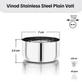 Vinod Stainless Steel Vati / Katori, set of 12 pcs, No 5.5