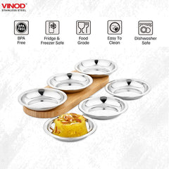 Vinod Stainless Steel Halwa Plate Set of 6 Pieces, Diameter 12.2 cm