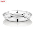Vinod Stainless Steel Round Beeding Halwa Plate Set of 12 Pieces, Diameter 11.2 cm