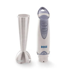 BOSS Quickmix Hand Blender 450 watts Hand Blender, Variable speed control, Chopper & Measuring Jar, Whisk & Dough hooks, 2 Years Warranty