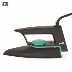 BOSS Eazy 750 watts Dry Iron, Non Stick Soleplate coating, double ISI safety, Black