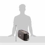 BOSS Eden 4 Slice Pop Up Toaster, 1100 Watts, Cancel, Variable Heat Settings, Removable Crumb Tray, Black