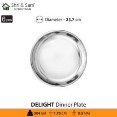 Stainless Steel 6 PCS Full Plate Delight