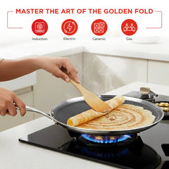 Vinod Platinum Triply Stainless Steel SAS Pro Dosa Tawa (Induction Friendly)