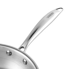 Vinod Platinum Triply Stainless Steel Kadai with Lid (Induction Friendly) (Copy)
