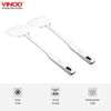 Vinod Stainless Queens Steel Roti Turner Heavy Gauge Flat Plain Cooking Spoon Steel Spatula I Set of 2