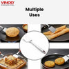 Vinod Stainless Queens Steel Roti Turner Heavy Gauge Flat Plain Cooking Spoon Steel Spatula I Set of 2