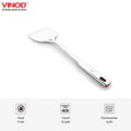 Vinod Stainless Queens Steel Roti Turner Heavy Gauge Flat Plain Cooking Spoon Steel Spatula I Set of 2