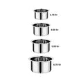 Vinod Stainless Steel Induction Friendly Flat Bottom Tope Without Lid – 4 Pieces Large Set – Capacity 3.70 Litre, 4.60 Litre, 5.50 Litre & 6.70 Litre