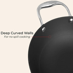 Vinod Ferona Cast Iron Kadai with Lid
