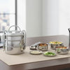 VINOD Stainless Steel Lunch Tiffin, 7 Inch - 3 Compartment Design, Rust Free, Mirror Finish, Tough and Strong & Easy Carry