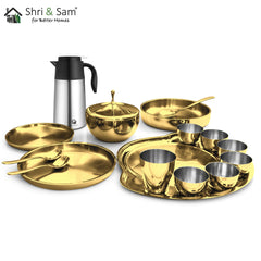 Stainless Steel 72 PCS Dinner Set with Gold PVD Coating (6 People) Nifty