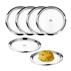 Vinod Stainless Steel Two Tone Dish / Serving Dish / Salad Plate / Snack Plate, Set of 6 pieces