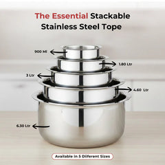 Doniv Titanium Triply Stainless Steel Tope with Cover , Induction Friendly