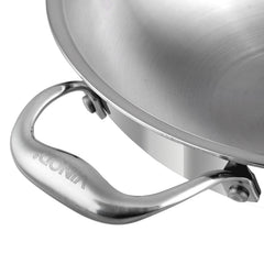 Vinod Platinum Triply Stainless Steel Wok - 26 cm (Induction Friendly)
