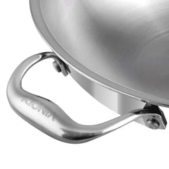 Vinod Platinum Triply Stainless Steel Wok - 26 cm (Induction Friendly)