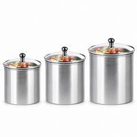 Free Stainless Steel Canister with Glass Lid (set of 3)