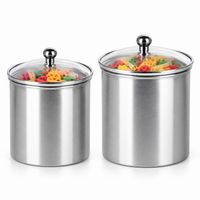 Free Stainless Steel Canister with Glass Lid (set of 2)